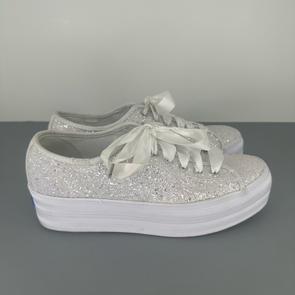 Keds Sparkling White Platform Sneakers